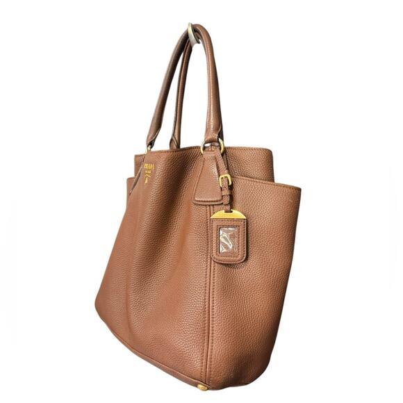 Prada Vitello Daino Side Pocket Convertible Large Tote Brown leather - Picture 2 of 16